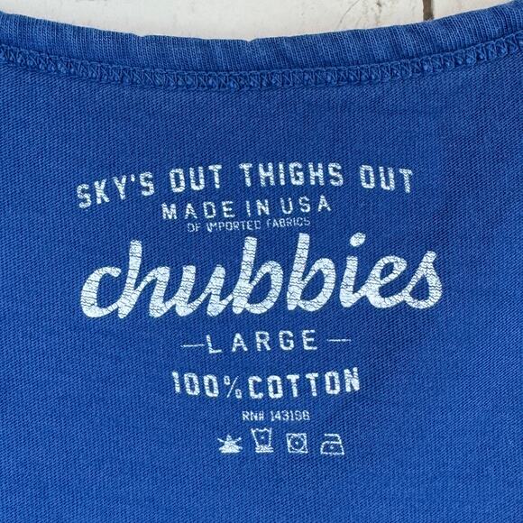 Chubbies Blue Admirals Club Sky’s Out Tights Out Sleeveless Tank Top Size Large - Picture 5 of 12